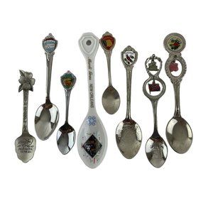 Vintage Souvenir Spoons New Orleans Mardi Gras Tennesee Virginia Montana Lot of